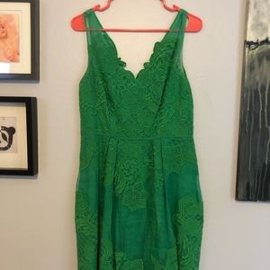 Anthropologie emerald green cocktail dress